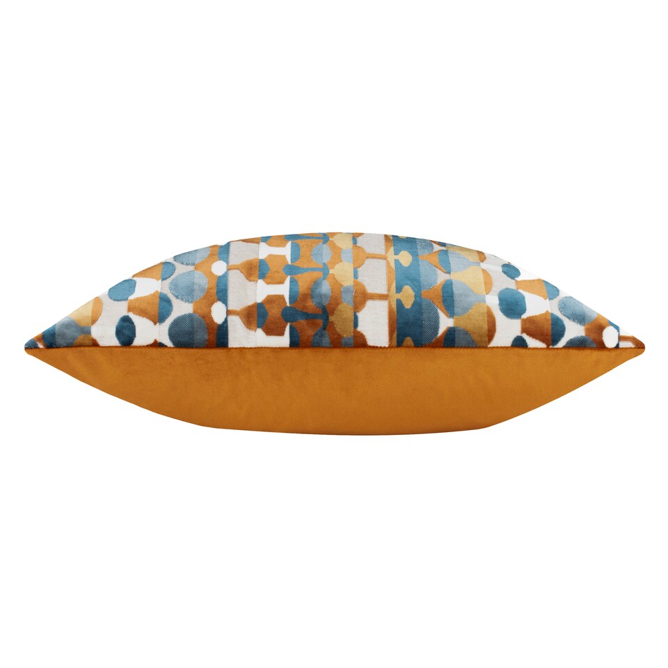 image 1 of Furn Metro Abstract Velvet Jacquard Cushion | Orange | Ginger