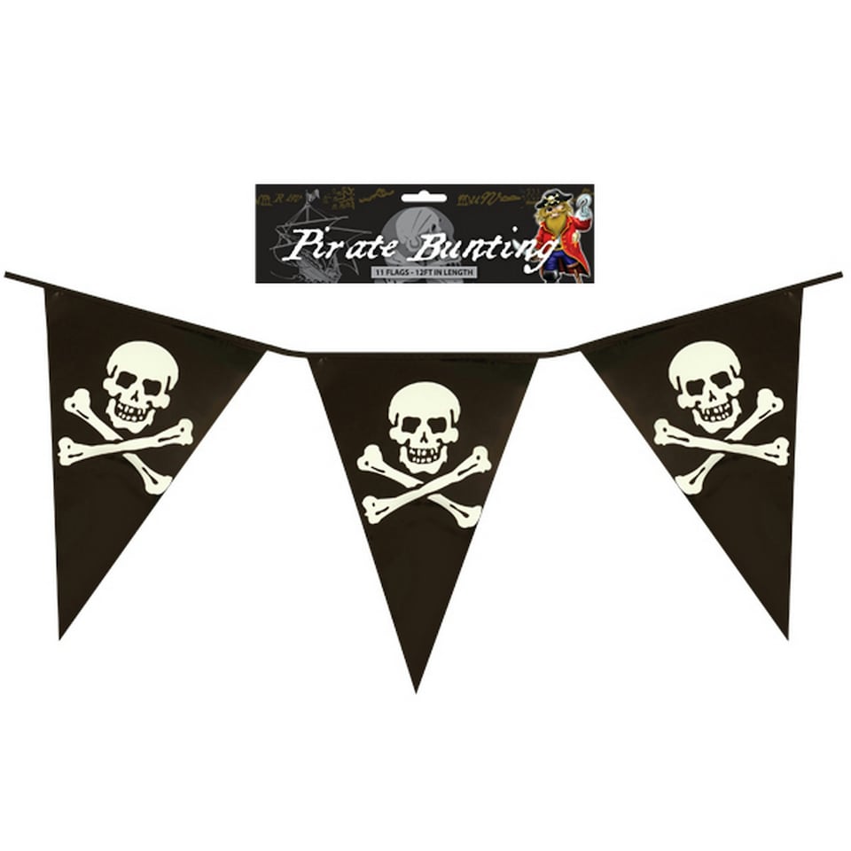 Henbrandt 12 Foot Pirate Bunting - Black/White - One Size