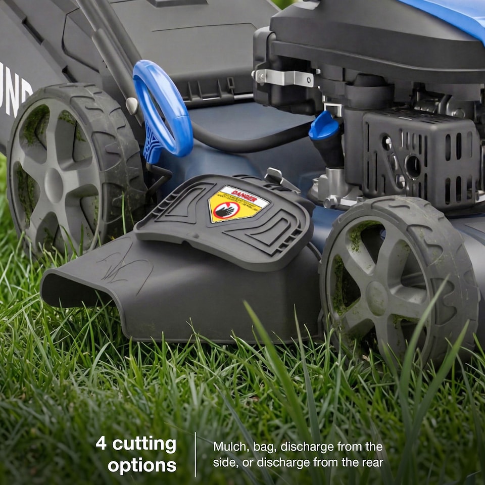image 1 of Hyundai 22 Inch 56cm Self-Propelled Petrol Lawnmower, Electric Start, 196cc HYM22200SPEX