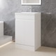 image 5 of AICA 500mm Gloss White Bathroom Vanity Unit With Basin Double Door Floor Standing Design Flat Packed