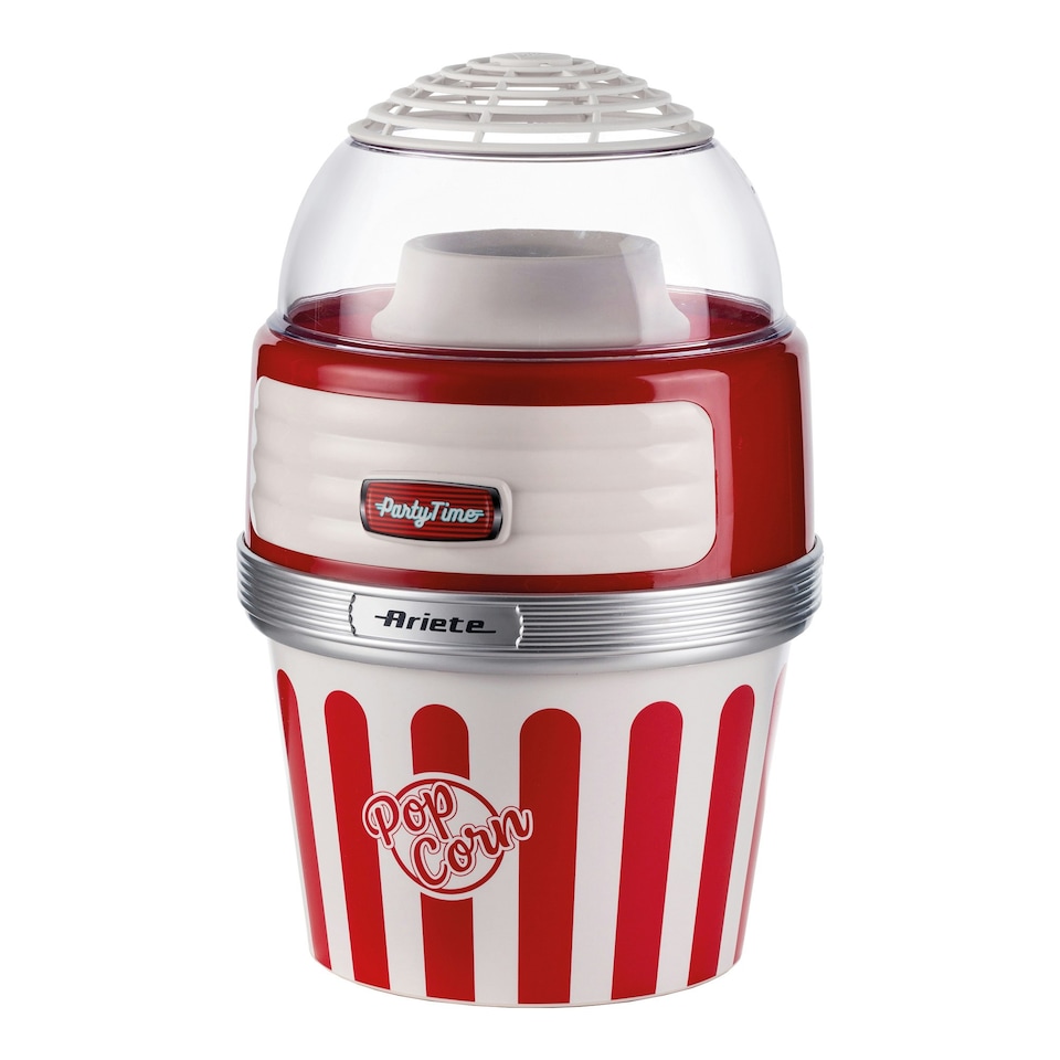 image 1 of Ariete 2957 Retro Style Popcorn Maker with Serving Bowl, Red