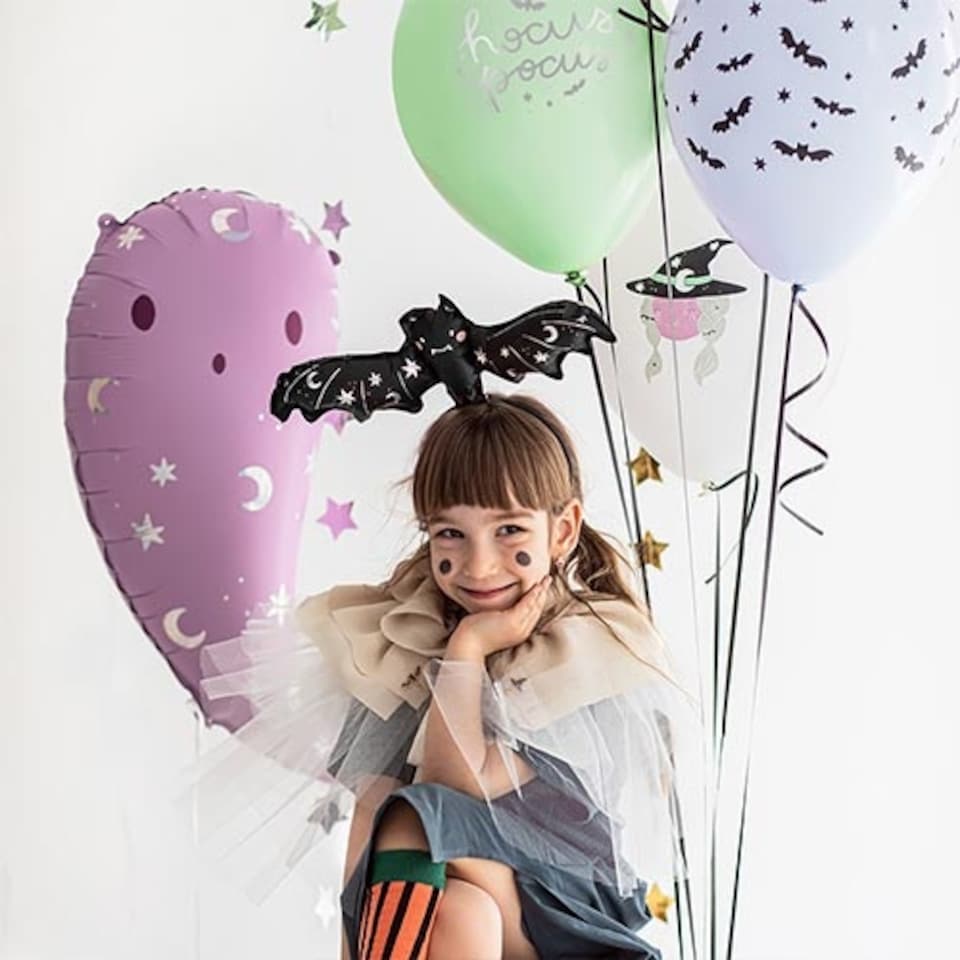 image 1 of Celestial Bat Halloween Air Fill Foil Balloon 41cm / 16 in