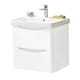 image 1 of Bathroom Wall Mounted 2-Drawer Vanity Unit with Basin 600mm Wide - Gloss White - (Arch) - Brassware Not Included | White | White | 1