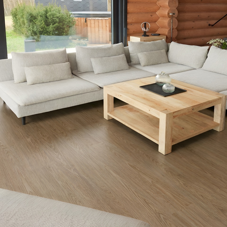 image 1 of NOVECRAFTO Self Adhesive Vinyl Floor Planks – Peel & Stick Flooring – Beige Grey Wood Effect – Easy DIY Installation – Durable & Waterproof Tiles | Brown | 1.39 sqm