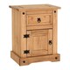 image 3 of Corona 1 Drawer 1 Door Bedside - L39 x W53 x H67 cm - Distressed Waxed Pine