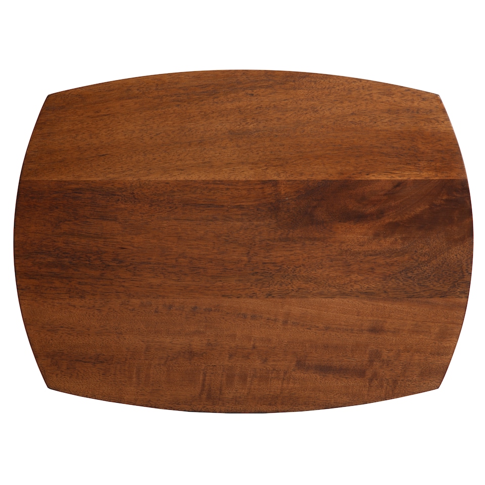 image 1 of Ellis C-Shaped Solid Mango Wood Sofa Side Table