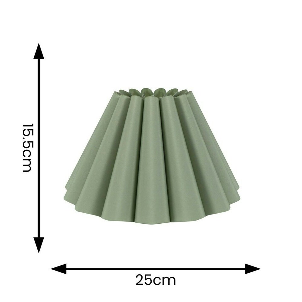 image 1 of ValueLights Lauren Sage Green Fabric Pleated Scallop Edge Tapered Ceiling Floor Table Lamp Shade