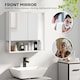 image 3 of HOMCOM Bathroom Mirror Cabinet Wall Mounted with Soft-Close Doors and Adjustable Shelf, Industrial Bathroom Wall Cabinet with Open Storage, 60 x 16 x 60 cm, White | White | White