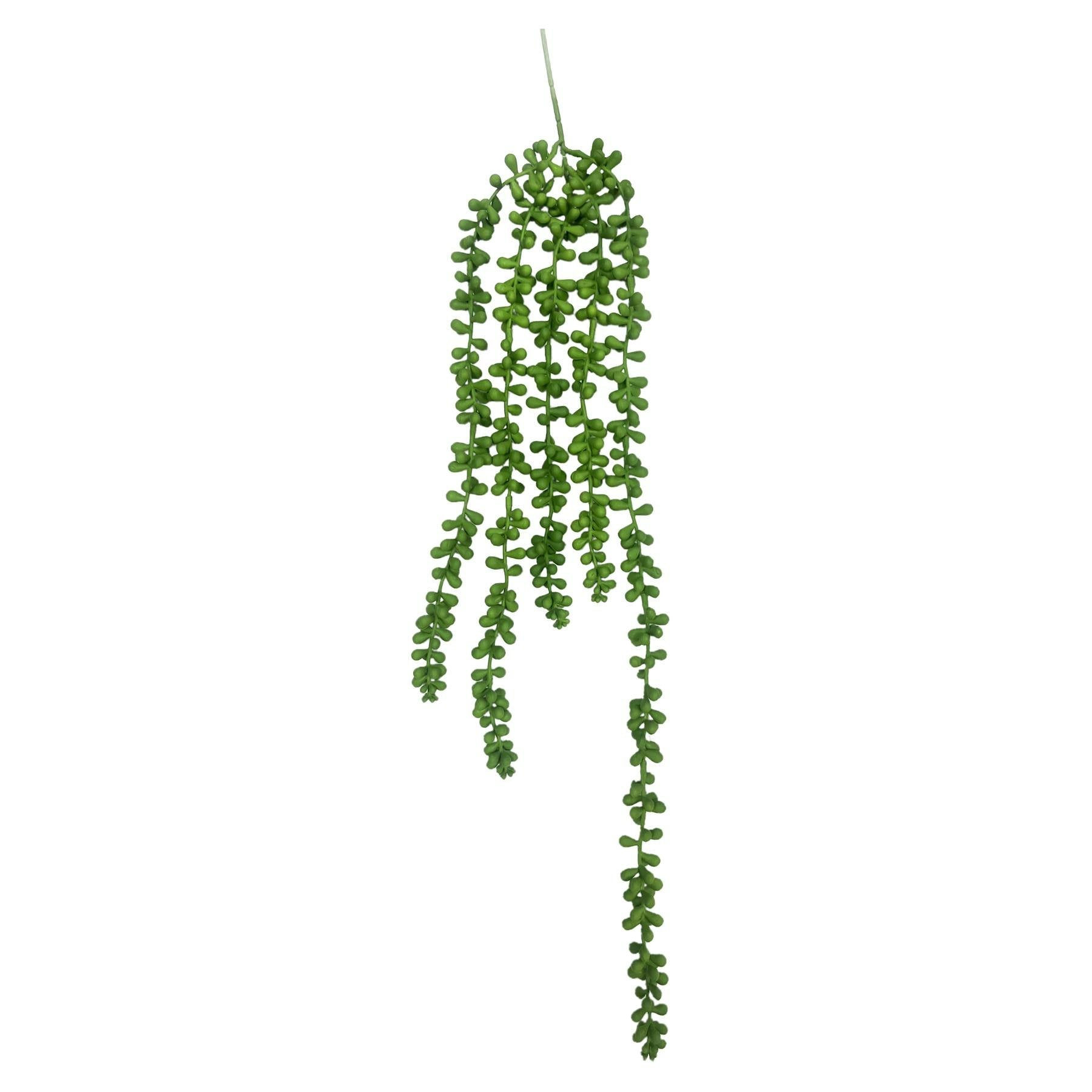 Leaf 70cm Artificial String of Hanging Pearls in Green