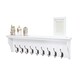 image 1 of Elegant Brands Richmond Wall-Mounted Coat Rack with 9 Hooks and Shelf White | L