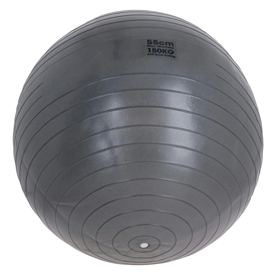 image 1 of Swiss Exercise Ball Anti Burst 150kg for Yoga, Fitness Pilates Core Workouts 55cm Grey