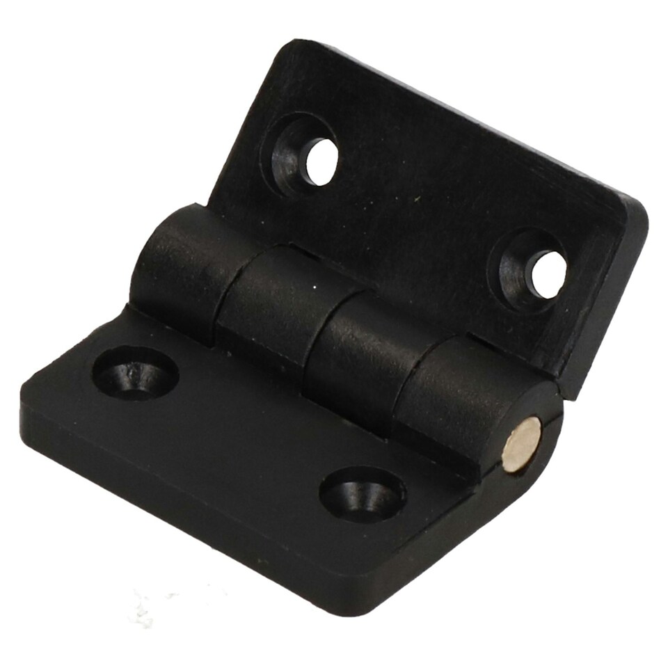 image 1 of Black Reinforced Nylon Plastic Hinge 40x48mm Italian Made Industrial Quality 4PK Black
