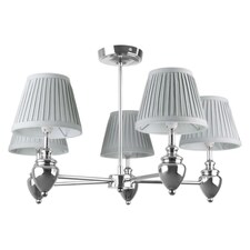 Giona Polished Chrome & Grey Semi Flush 5 Light Black