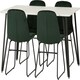 image 2 of Marlow Dining Set with Lukas Chairs White | White Marble/Emerald Green