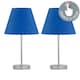 image 2 of Set of 2 Chrome Touch Operated Table Lamps with Royal Blue Shades Chrome | Blue