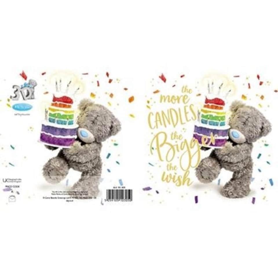image 1 of Bear With Cake 3D Holographic Birthday Cake Card
