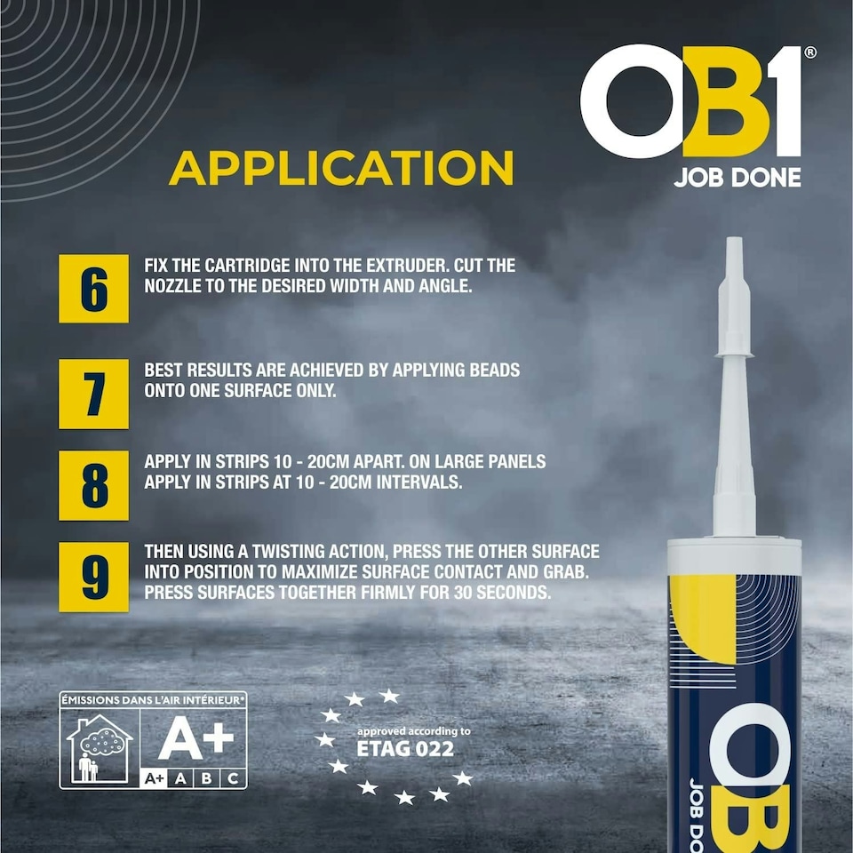 image 1 of OB1 White - Multi-Surface Construction Sealant & Adhesive Waterproof Silicone