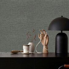 Boutique Loom Texture Charcoal Wallpaper | Brown | Brown | 10m Length x 52cm Width
