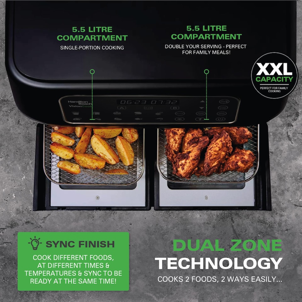 image 1 of Hamilton Beach VisionCook 11L Digital Dual Air Fryer Oven