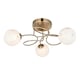 image 1 of Delos 3 Light Multi Arm Glass Semi Flush Ceiling Lamp Antique Brass