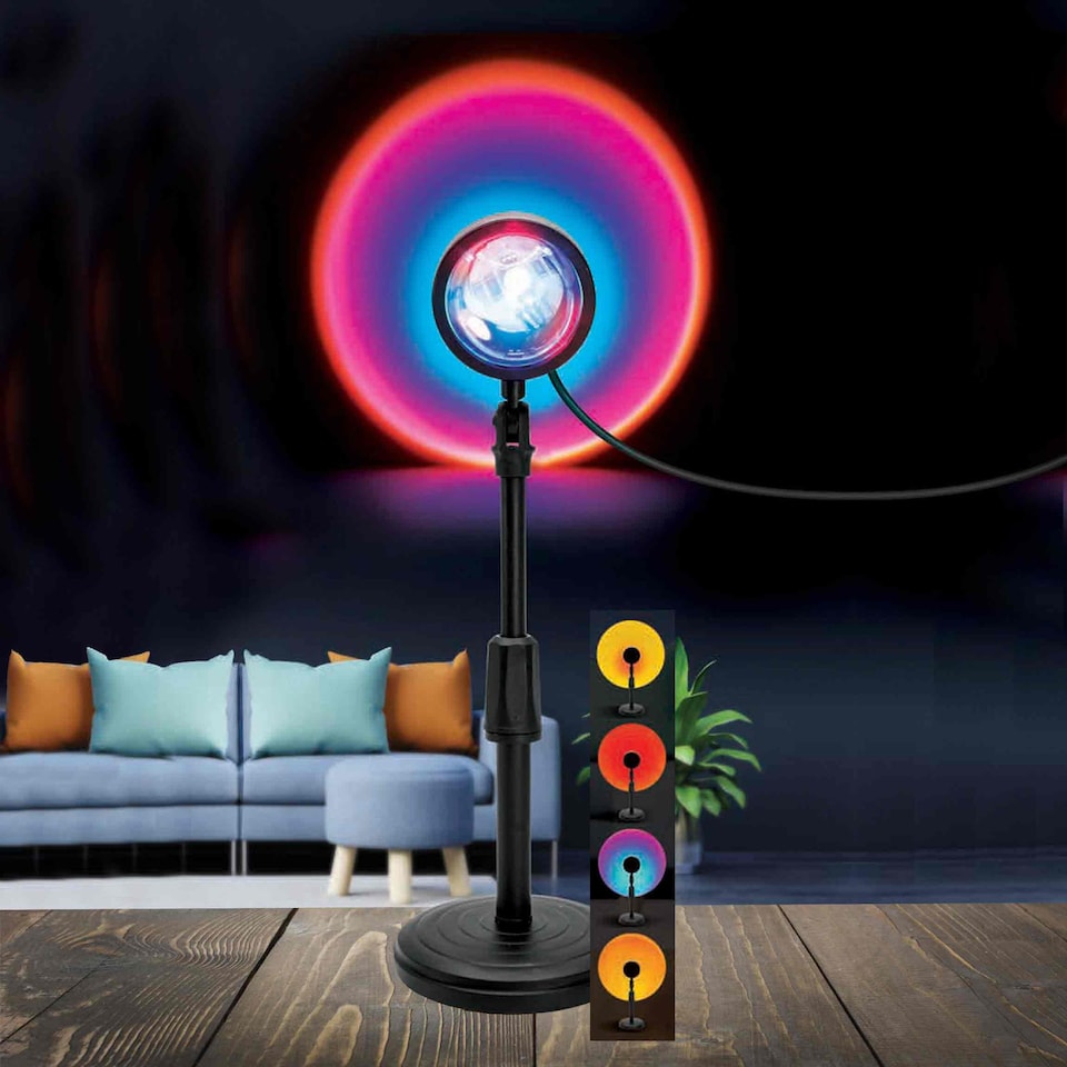 image 1 of PMS Sunset Mood Light with Remote, 4 Effects and 16 Colours