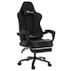 image 1 of Alivio Ergonomic Gaming Chair with Massage Lumbar Cushion & Retractable Footrest, PU Leather Video Game Chair (Black)
