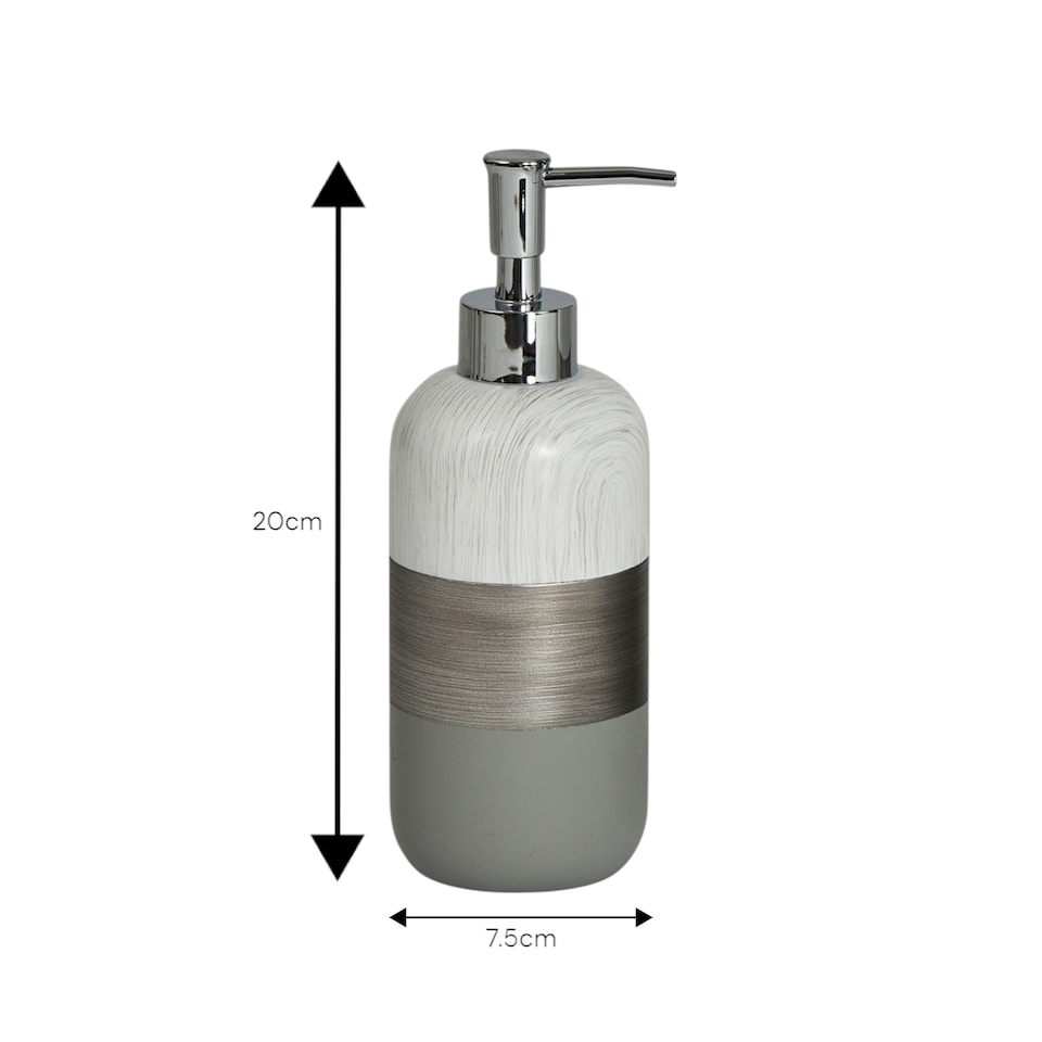 image 1 of Showerdrape Luxe Grey/White Liquid Soap Dispenser | Multi | 1
