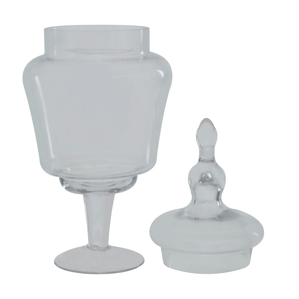 image 1 of Interiors by Premier Clear Glass Candy Large Storage Jar, 3100ml Capacity, Footed Glass Canister with Decorative Orb Lid