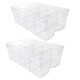 image 2 of 3 x Large (55x35x12.5cm) Stackable Modular Adjustable Plastic Compartment Organisers For Food, Crafts & Makeup Clear