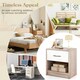 image 8 of COSTWAY Bedroom Nightstand 3-Tier Bedside Table w/Drawer Coffee Brown