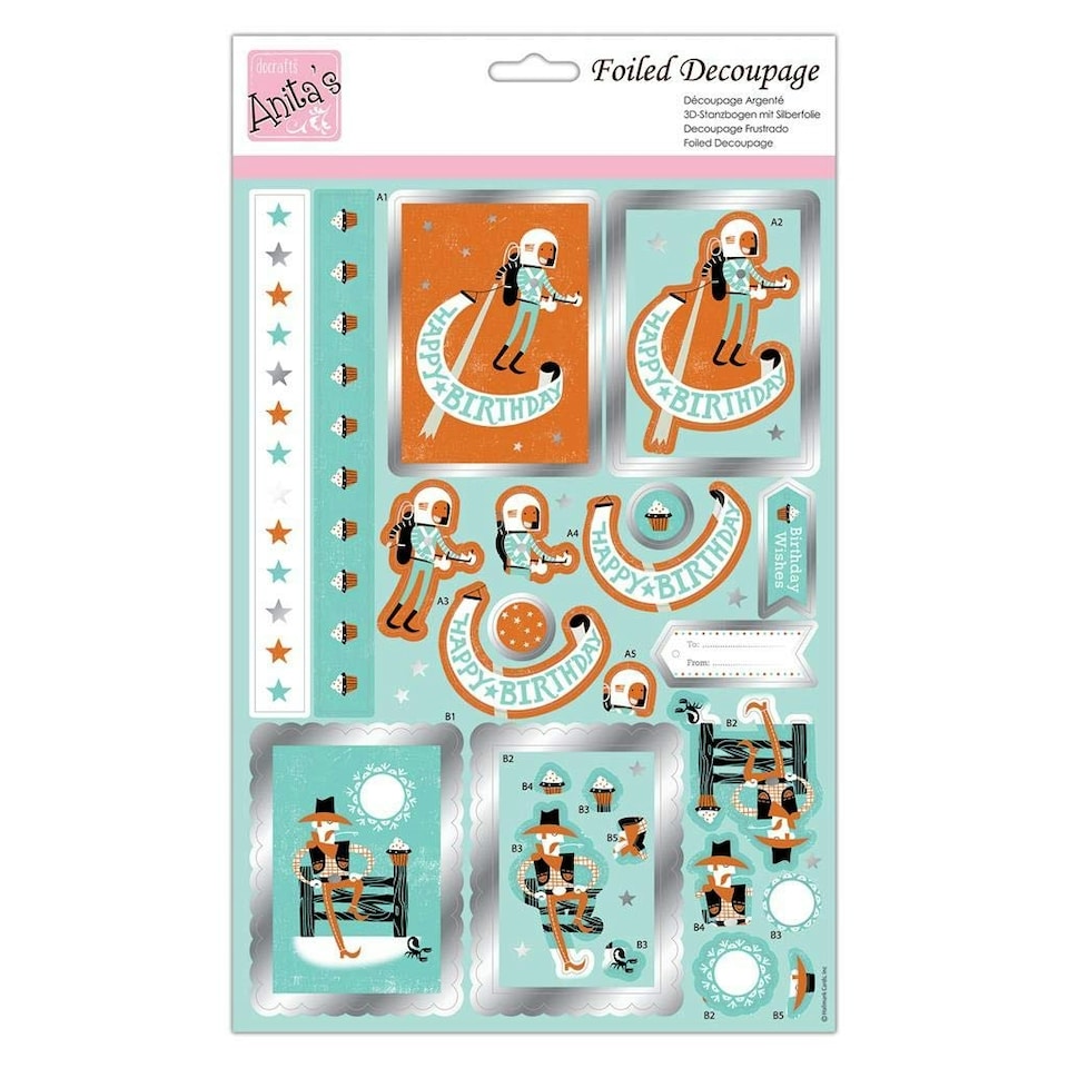 Foiled Decoupage - Spaceman - Docraft