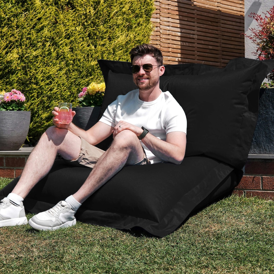 image 1 of icon Bazaar Bag Black Giant Indoor Outdoor Bean Bag Lounger Black