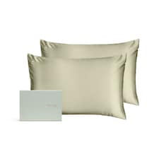 Silk Addict 100% Mulberry Silk Pillowcase Twinpack – Olive Green | Green | 2