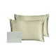 image 1 of Silk Addict 100% Mulberry Silk Pillowcase Twinpack – Olive Green | Green | 2