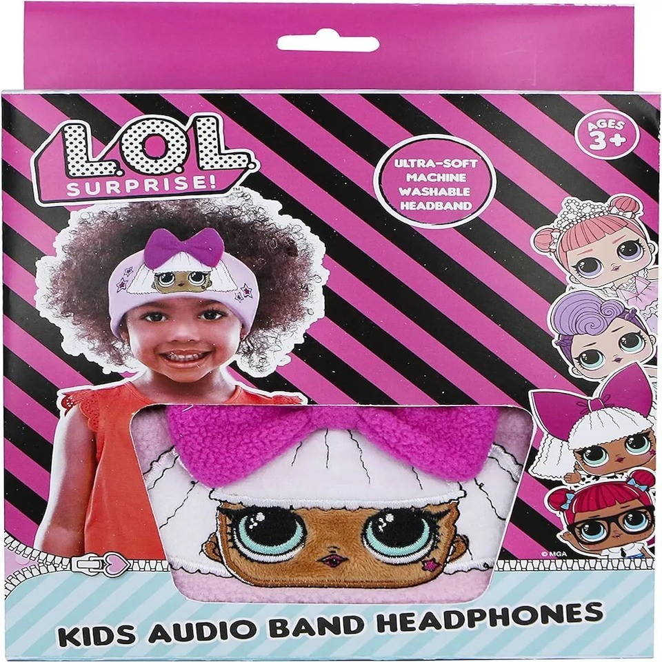 image 1 of L.O.L Surprise! Kid's Fleece Audio Band Washable Wired Headphones | Pink