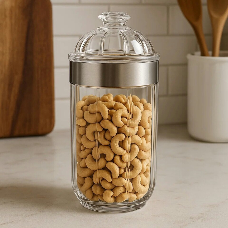 image 1 of Maison by Premier Large Silver Acrylic Canister