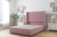 image 1 of Sloomy Marlborough Pink Plush Divan Bed Base 2 Drawers Foot-End With 54 Inch Wingback Headboard & 12 Inch Matching Footboard | Pink | Pink | Super King | 1