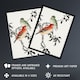 image 2 of Crossbill Birds Japanese Vintage Japan Framed Wall Art Print Kashu 12x16"