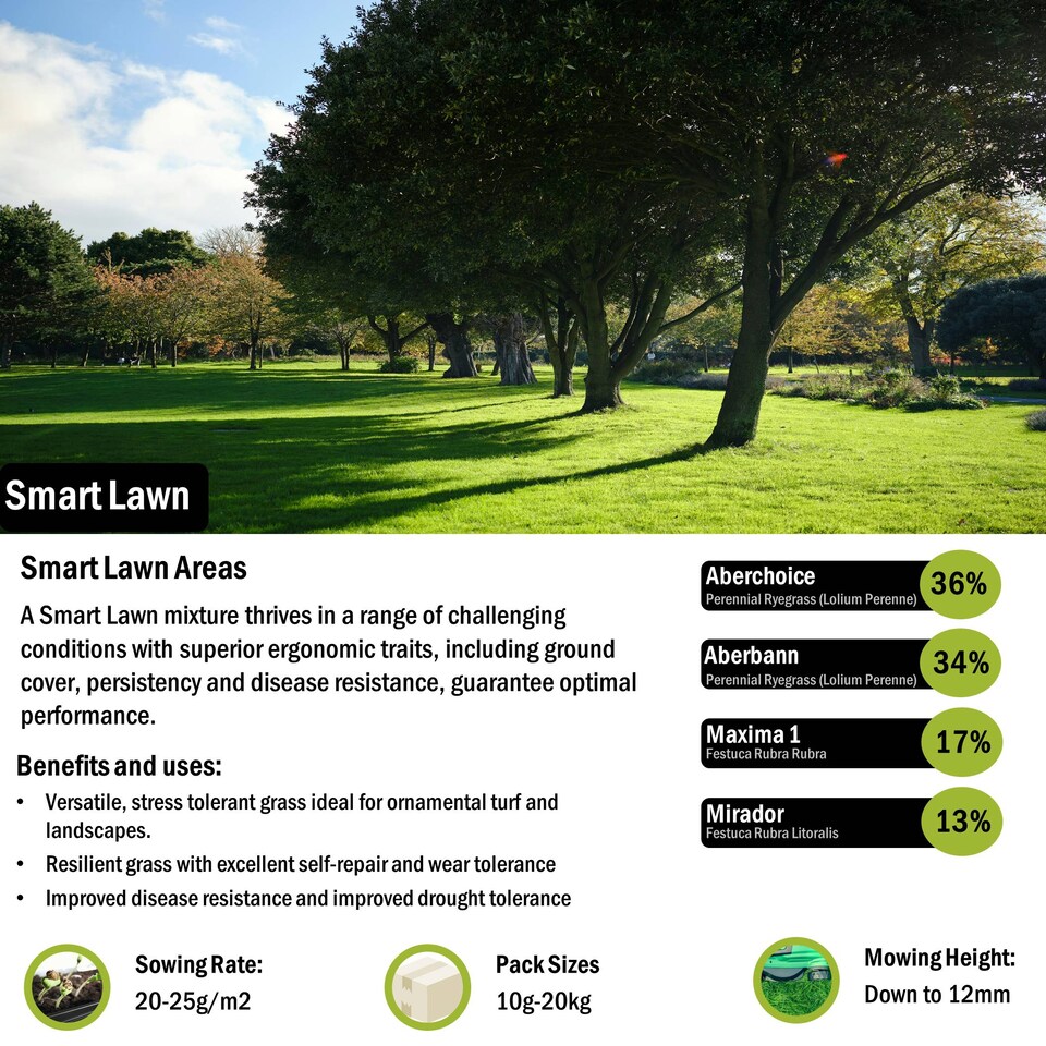 image 1 of Pegdev Smart Lawn Grass Seed High Yield Resilient Versatile Ideal for Gardens 50g
