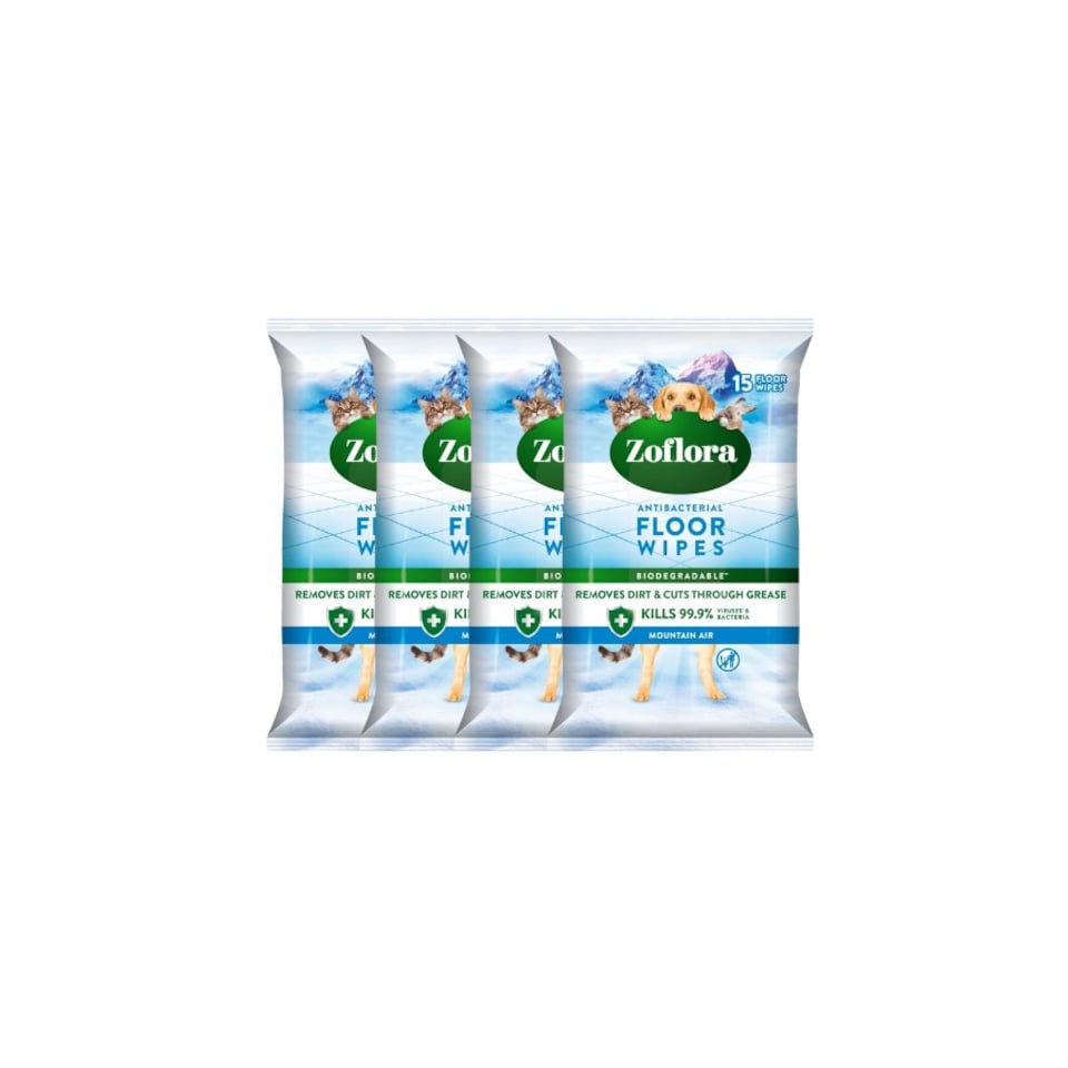 image 1 of Zoflora Antibacterial Floor Wipes Mountain Air 15 Pack | Blue | 1 Pack | 15