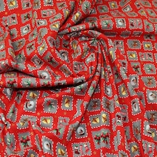 Red 100% Cotton Fabric for Bag Making, Dressmaking, Quilting, 135cm / 53" Wide - per metre