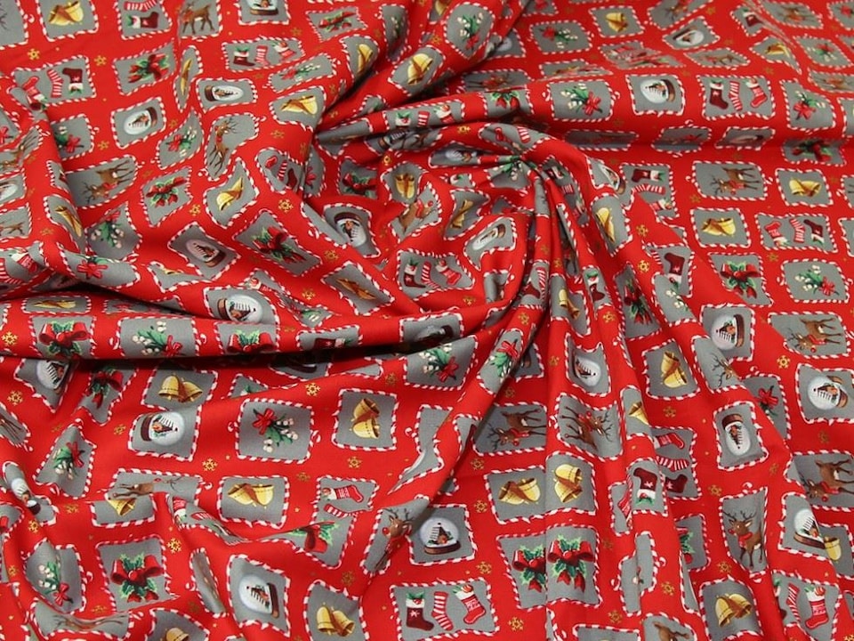 Red 100% Cotton Fabric for Bag Making, Dressmaking, Quilting, 135cm / 53" Wide - per metre