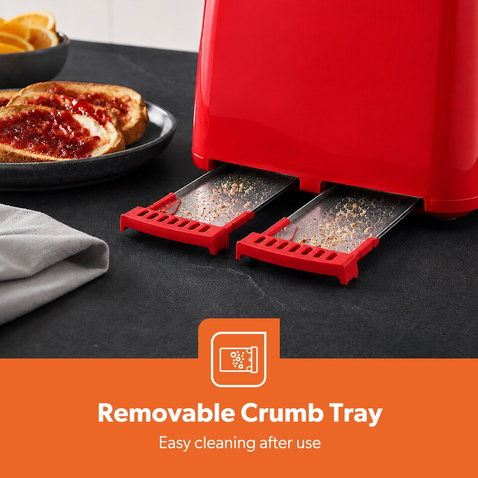 image 1 of GEEPAS 4 Slice Toaster 1400W, Red