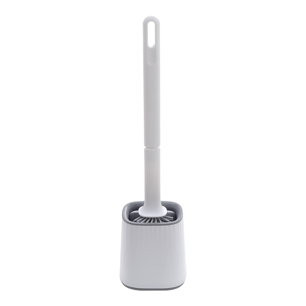 Living and Home Flexible Silicone Toilet Brush and Holder | White
