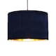 image 5 of Set of 2 Sundance - Navy Blue Velvet Pleated 30cm Lamp Shades with Gold Inner | Blue | Gold | Large | 2