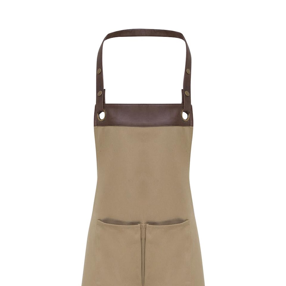 image 1 of Premier Unisex Adult Espresso Full Apron | Brown | Khaki/Brown | One Size | 1