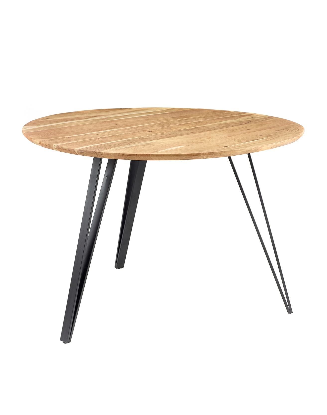 Round Solid Acacia Wooden Dining Kitchen Table 76cm High x 110cm x 110cm Natural