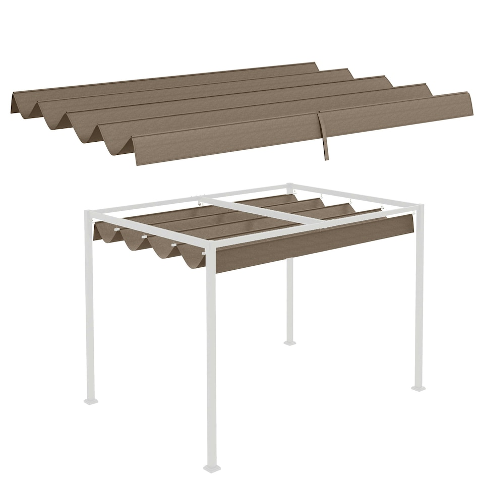 image 1 of Outsunny 2.86 x 2.45 m Pergola Cover Replacement for 3x2 m Frame, Coffee