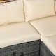 image 8 of Outsunny 3Pcs Rattan Corner Sofa Set with Coffee Table, Cushion, Beige