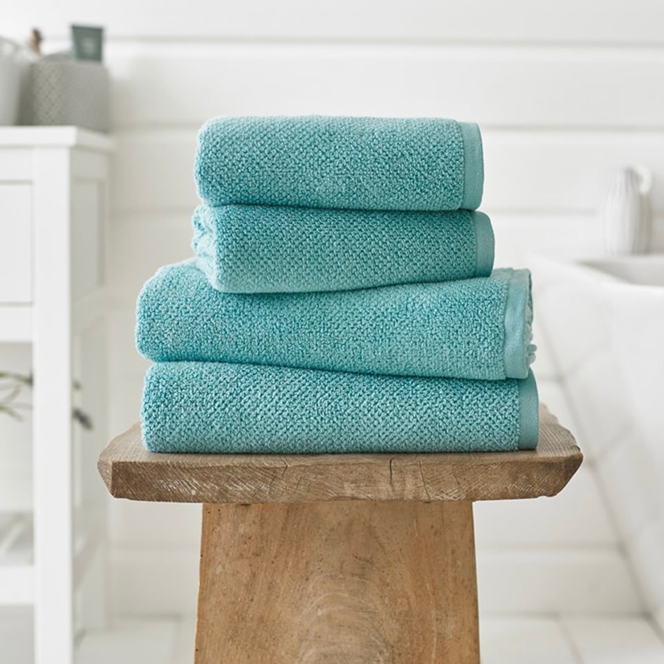 image 1 of Romeo 100% Cotton Absorbent Soft Bathroom Towels - Hand, Bath, Sheet | Green | Seafoam | Bath towel